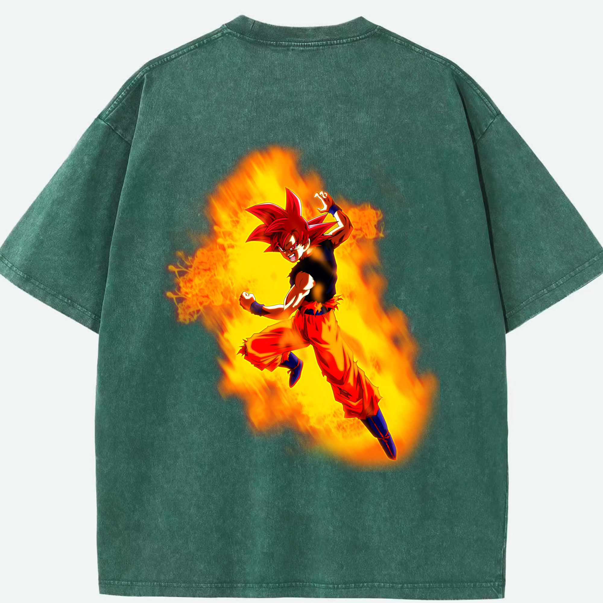 （画像用） ドラゴンボール 孫悟空（そん ごくう）Son Goku カカロット DRAGON BALL Kakarotto 綿100% ヴィンテージ風 半袖Tシャツ（背面プリント）